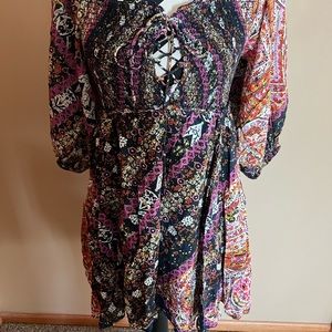Free people paisley bohemian dress Sz m